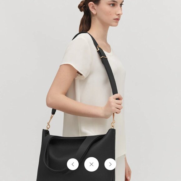 Cuyana Adjustable Wide Strap in Black Pebbled Leather EUC - Picture 7 of 9